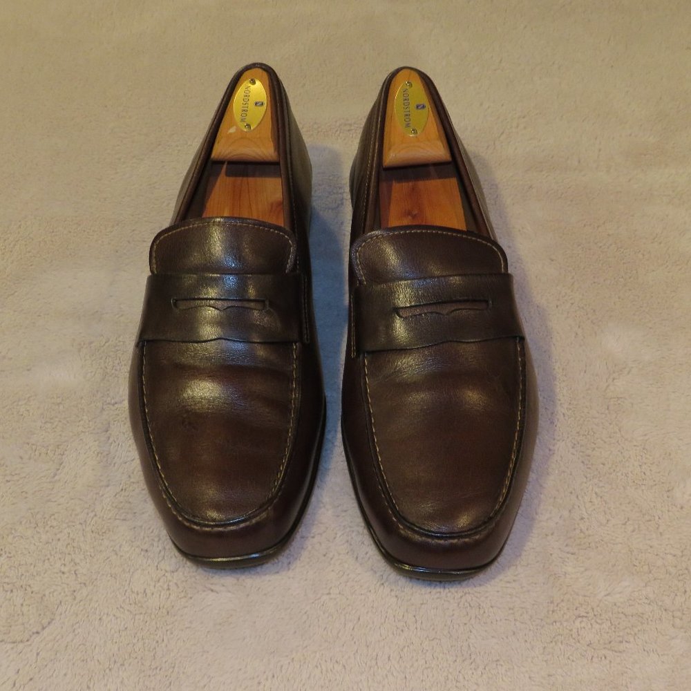 JM J.M. Weston Brown Leather Penny Loafers 625 9.5 E